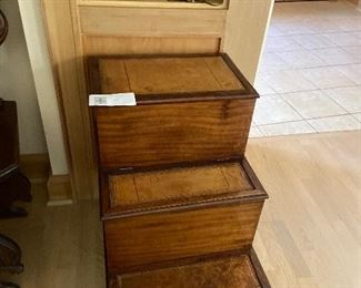 Antique library step with leather inlay $480 or best offer
