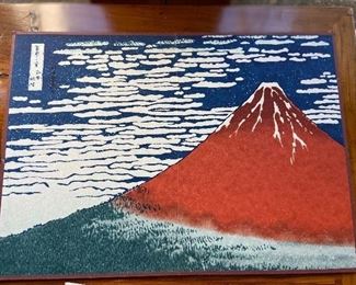 Mt Fuji painting on fold-able board $60