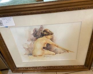 Original watercolor nude by Sam Dimico $200 or best offer