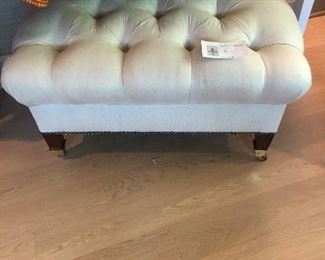 Tufted ottoman on castors 31" x 21" x 16"h asking $140