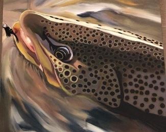 Large original "New Fork Beadhead" 22"w x 28"h A. D. Maddox. $1900 not getting reduced