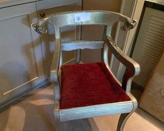 Ram Heads Tin covered chair $360