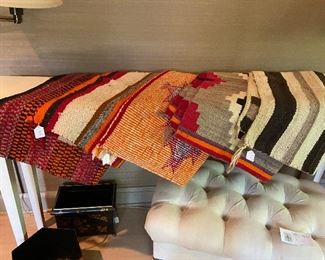 Navajo blankets ranging in price from $120 -$400 depending on size, intricacy and age