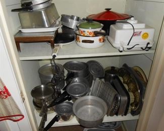 and more pots and pans, cooking gadgets