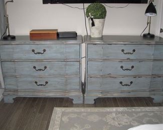 $150.00 each New distressed dressers  bluish in color chest,  41" wide x 35" T