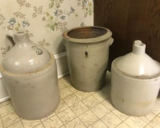 Pottery crocks and jugs