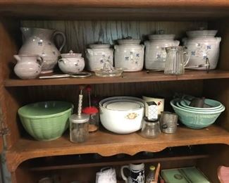 Pottery, vintage bowls and cookware 