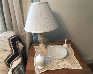 Lamps and milk glass