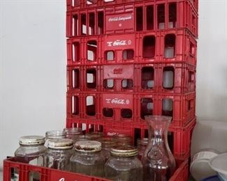 Coca Cola trays and canning jars