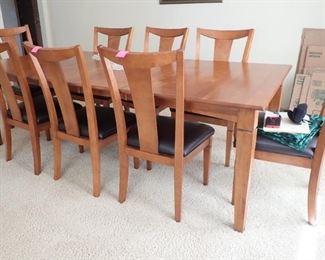 PRISTINE  TABLE WITH 8 CHAIRS AND LEAVES