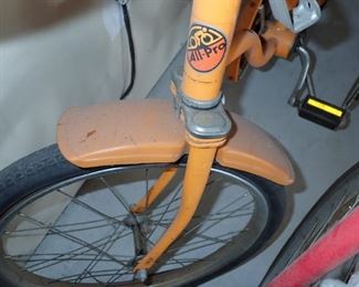 VINTAGE BIKE BANANA SEAT AND FENDER ALL PRO ORANGE