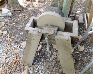 vintage grinding wheel