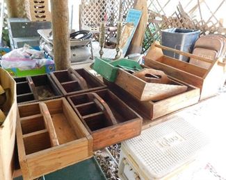 wooden tool trays