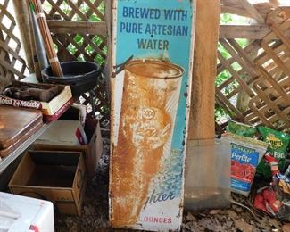 Old metal Pearl beer sign. The American pickers would love this.