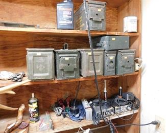 metal amo. boxes, old cb radios