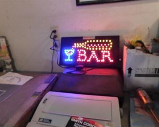 lighted bar sign