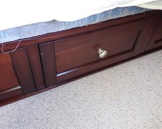 QUEEN BED WITH DRAWERS UNDER THE MATTRESS