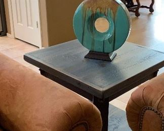 End Table Blue Wash, Table Lamp