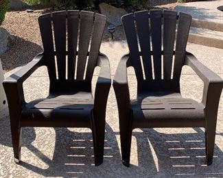 Pair Adirondack Plastic Chairs