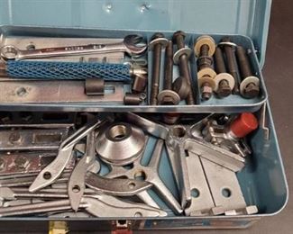 Various Hardware With Metal Toolbox