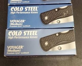 (3) Cold Steel 29MCHS Voyager Clip Point Half Serrated Knife