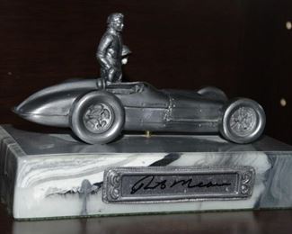 Limited Edition 211/500 Rick Mears Signed Pewter Race Car Sculpture by Michael Ricker