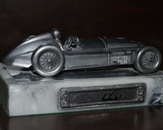 Limited Edition 189/500 Mario Andretti Signed Pewter Race Car Sculpture by Michael Ricker