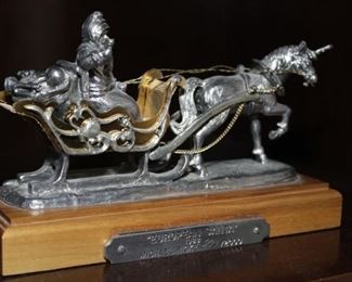 Limited Edition "European Santa" pewter sculpture by Michael Ricker