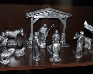 Nativity Scene Collection of Limited Edition signed Michael Ricker sculptures.