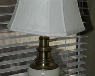 Brass and ceramic table lamp