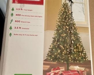 6’5” pre-lit Christmas tree, new in box