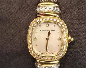 David Yurman 14kt gold and diamonds Watch