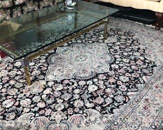 Vintage silk area rug 