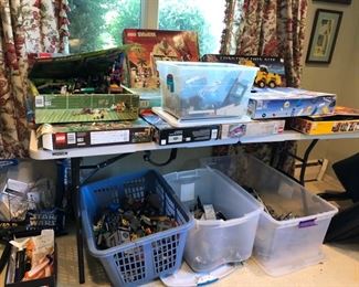 Tons of Legos, sets that have been assembled as well as loose pieces 