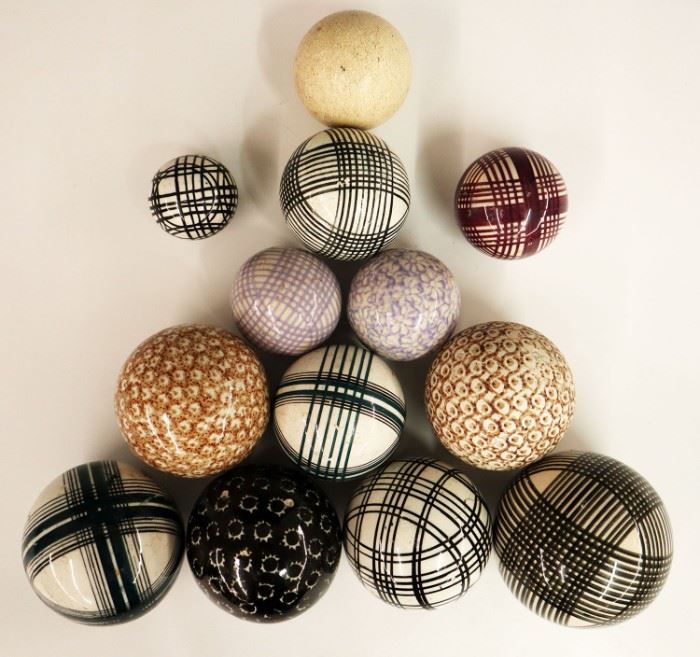 late 19th century/ early 20th century carpet balls