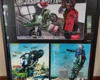 Jason Britton is a renowned stunt bike driver.   He performed all the stunts for Derek Luke (Kid) in the movie Biker Boyz.  This is an official signed poster by Jason.  Also, Tony Carbajal and Eric Hoenshell signed stunt posters.