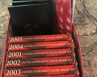 Collection of US Mint Silver Proof Sets