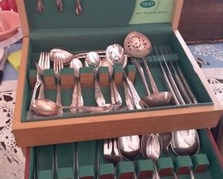 stainless & plated flatware & box