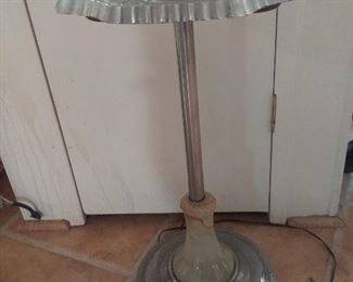 antique lighted cigarette stand slag glass