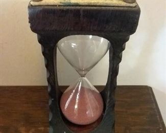 antique large wood "hour glass" timer