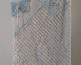 Poodle chenille blanket baby/toddler/child VGC
