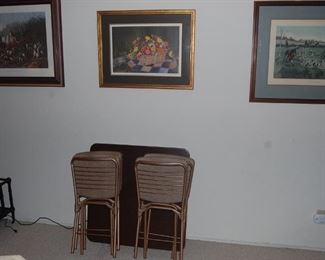 card table and chairs