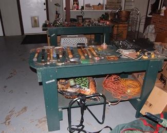 vintage work tables and tools