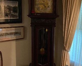 G.W. Russell Tall Case Clock, 19th Century, Mint Working Condition