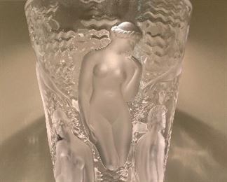 Lalique Bacchantes Ondines Crystal Vase Muses nude