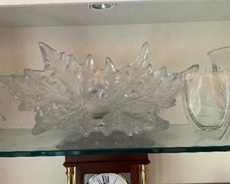 Lalique Oak Leaf Champs Elysees 18" Centerpiece