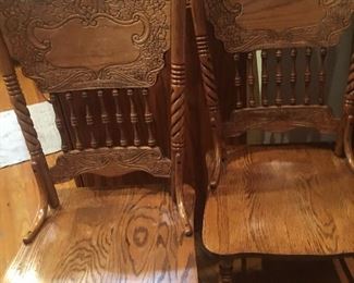 4 Oak Vintage Dining Chairs