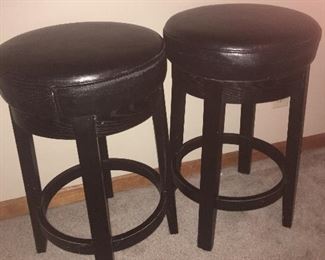 2 Leather counter Height Barstools