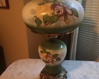 Vintage Lamp Green and in Great Condition