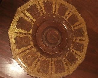 Gold Horoscope Vintage Glass Platter